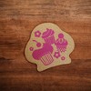 Crowded Coop, LLC Single Retro Cork Drink Coaster - Cupcake Cluster - 4 of 4