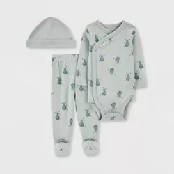 Carter's Just One You® Baby 3pc Dino Top and Bottom Set with Hat - Green
