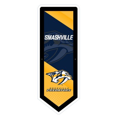 Evergreen Ultra-Thin Glazelight LED Wall Decor, Pennant, Nashville Predators- 9 x 23 Inches Made In USA
