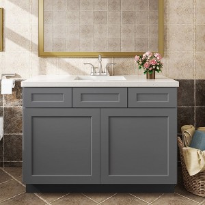 LOVMOR 21-in. D x 34.5-in. H in Plywood Vanity Sink Base Kitchen Cabinet with Drawers without Top for Kitchen, Bathroom, Living Room - 1 of 4