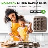 NutriChef Non-Stick Muffin Baking Pans – NC2TRCP3X2, Commercial Grade, 2-Pack, 15.4"x11" Oven Muffin Pan Sheets - 4 of 4