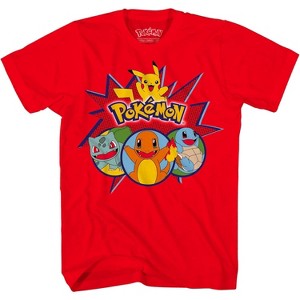 Pokemon Boys Pikachu Game Shirt - Gotta Catch Em All - Ash Pikachu Charizard Pokeball Official T-Shirt (Red, Large) - 1 of 4