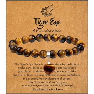 Healing Crystal Bracelet for Women, 8mm Natural Gemstone Beaded Bracelet, Love Heart Bracelet - 1 of 4