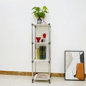 Kumasinova 4-Tier Storage Shelves,Heavy Duty Stainless steel Storage Shelving Unit for Kitchen,Living Room,Bedroom,Office,Outdoor,Modular Rack - 1 of 4