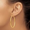 Black Bow Jewelry 2mm, 14k Yellow Gold Square Tube Round Hoop Earrings, 45mm (1 3/4 In) - 3 of 4