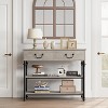 Small Entryway Console Table with 3 Drawers, Narrow Sofa Table with Storage Shelves for Living Room, Hallway, Bedroom - 2 of 4