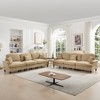 Classic Chenille Sleeper Sofa Couch, Flared Arms, Removable Ruffled Skirt, Spindle Legs, Deep Seat Cloud Sectional with 3 Movable Ottomans - 4 of 4