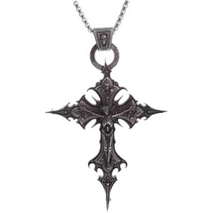 Vintage Gothic Cross Skull Pendant Necklace for Women Punk Halloween Goth Jewelry Gift for Women - 1 of 4