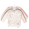 Hudson Baby Infant Girl Thermal Long Sleeve Tees 5pk, Soft Pink Sage Rose - 2 of 4