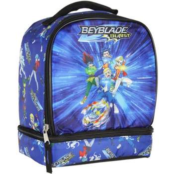 Beyblade Burst Spinner Top Anime Characters Insulated Dual Compartment Lunch Bag Blue