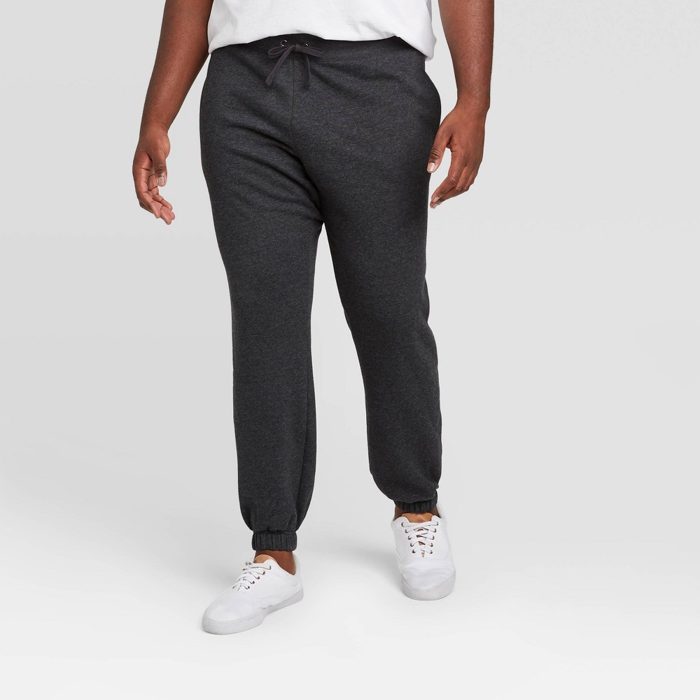 Men's Big & Tall Fleece Jogger Pants - Goodfellow & Co™ Charcoal Gray 5XLT -  82813661