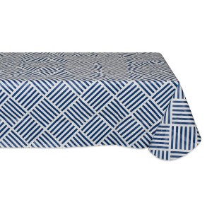 Design Imports Navy Grid Vinyl Tablecloth 60X102 - 1 of 4