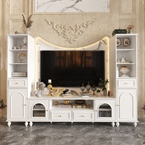 Famapy Large TV Stand Classic Design Multi Combination Storage Space White - 1 of 4