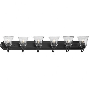 Progress Lighting, Calhoun Collection, 6-Light Vanity Light, Brushed Nickel, Clear Glass Shades, Material: Steel, Finish Color: Brushed Nickel - 1 of 4
