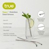 True Sippy Stainless Steel Cocktail Straws, Reusable Metal Straws, Dishwasher Safe, 8 Inch, Set of 4, Silver - 2 of 4