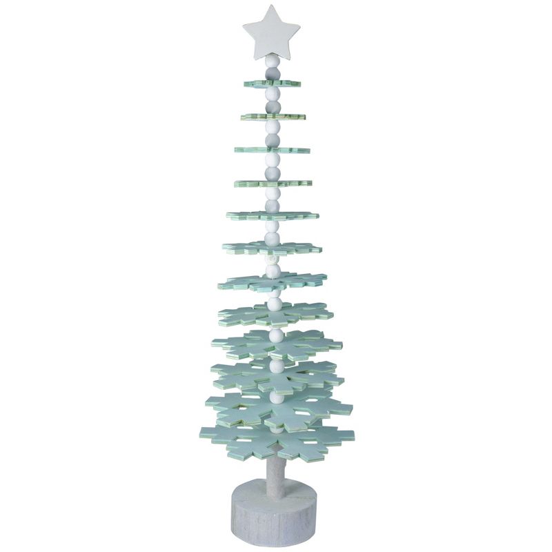 Northlight 23" Green Snowflake Cutout Christmas Tree With a Star Table Top Decor, 1 of 6