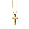 GILDED 1/10 CTTW Lab Grown Diamond Cross Pendant in 14KT Yellow Gold Plating Over Sterling Silver, 18” Chain - 4 of 4