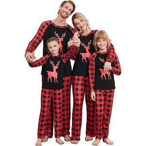 Ekouaer Christmas Pajamas for Family Matching Sets Long Sleeve Xmas Pj Set Soft Holiday Sleepwear - 1 of 4