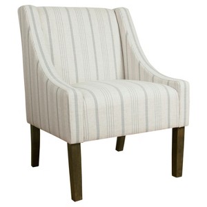 Modern Swoop Accent Chair - Dove Gray Stripe - Homepop
