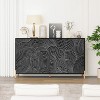NicBex Carved 4-Door Sideboard Storage Cabinet with Adjustable Shelf for Living Room,Office and Entryway - 2 of 4
