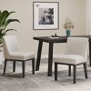 Coolbibila Fabric Upholstered Wood Dining Chairs Set of 2,Comfortable Armless Seat With Hardwood Frame Legs Kitchen Dining Chair - 3 of 4