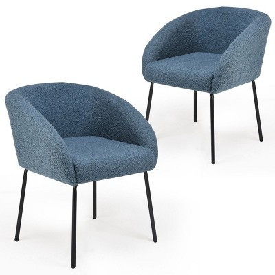 SEVOBAL 2 Set Dining Chairs Kitchen Room Upholstered Kitchen Chair Accent Chairs Home Dining Room Living Room Sturdy Easy Assemble, Blue, 23"*24"*24"