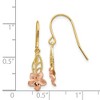 Black Bow Jewelry Small Two Tone Plumeria Dangle Earrings in 14k Yellow and Rose Gold - 4 of 4
