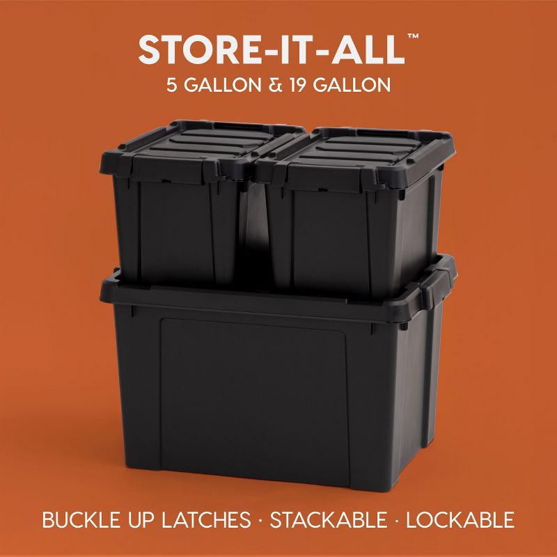 IRIS USA Lockable Heavy Duty Plastic Storage Bins Container with Lids and Secure Latching Buckles, 5 of 10