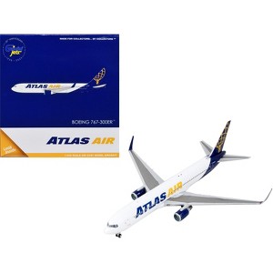 Boeing 767-300ER Commercial Aircraft "Atlas Air" White and Blue 1/400 Diecast Model Airplane by GeminiJets - 1 of 3