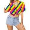 HAPPY BAY Button Down Shirt for Women Casual Summer Beach Party Blouses Shirt Hawaii Blouse Short Sleeve Vacation Tops Tee Shirts - 2 of 4