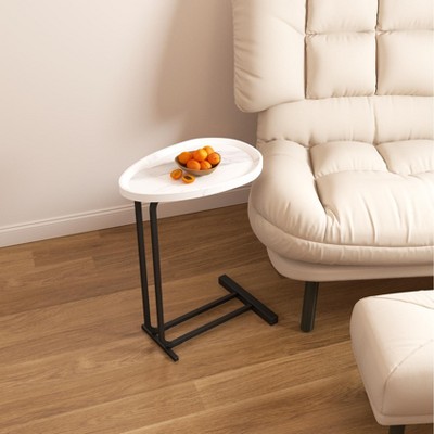 NicBex 1PC/2PCS C-Shaped Side Table with Metal Frame Slide,Small Coffee Table for Sofa & Bedside,End Table for Bedroom,Living Room Furniture