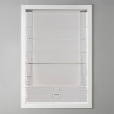 Vynxaria 39"Wx64"L Basketweave Room Darkening Cordless Roman Shade,White(Only 1 PC)