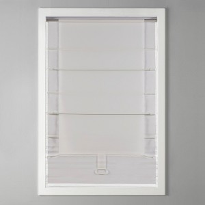 Vynxaria 39"Wx64"L Basketweave Room Darkening Cordless Roman Shade,White(Only 1 PC) - 1 of 4