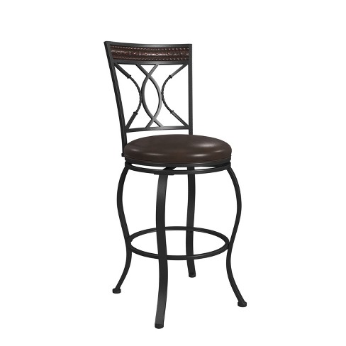 Kirkham Metal Counter Height Stool Black Silver Hillsdale Furniture