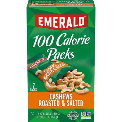 Emerald 100 Calories Cashews Roasted and Salted - 4.41oz/7ct