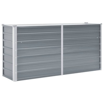 vidaXL Galvanized Steel Garden Raised Bed - Weather-Resistant Outdoor Planter for Plants, Vegetables, or Flowers - 63x15.7x31.3 inches - Gray