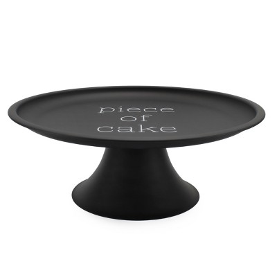 AuldHome Design Rustic Cake Stand, Farmhouse Enamelware Round Pedestal Cake Stand, Vintage Style