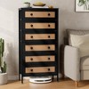 Crestlive Products 6 Drawers dressers for bedroom Rattan Dresser Storage Tower Tall Fabric Dresser with Wood Top &Wood Handles - 4 of 4