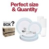 Smarty Had A Party White w/ Turquoise and Silver Mosaic Rim Plastic Wedding Set - 120 Sets - 3 of 4