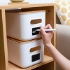Aoibox Plastic Storage Bins with Bamboo Lids Stackable Organizer Containers with Labels and Marker 4 Pack 10.24x7x6.1 - 4 of 4