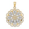 Black Bow Jewelry 14K Yellow Gold & White Rhodium Filigree Hearts Pendant, 25mm (1 inch) - 3 of 4
