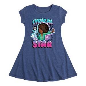 Girls' - Karma's World - Lyrical Star Airbrush Style Fit & Flair Cap Sleeve Dress - 1 of 3