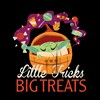 Juniors Womens Star Wars The Mandalorian Halloween Grogu Big Treats T-Shirt - 2 of 4