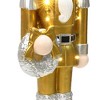 LuxenHome Lighted Nutcracker Gold Soldier with Silver Wreath, Battery Operated Xmas Decoration - 3 of 4