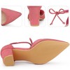 Perphy Women's Ankle Tie Pointed Toe Chunky Heel Pumps Sandals - 3 of 4
