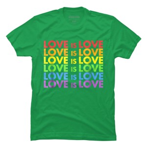 Adult Design By Humans Pride Love is Love By Luckyst T-Shirt - Kelly Green - X Large - 1 of 2