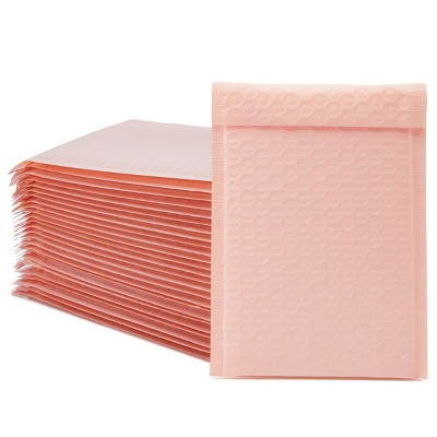 Stockroom Plus 100 Pack Pink Poly Bubble Mailers, Padded Packing Envelopes, Self-Seal (4x8 in)