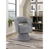Modern Luxurious Swivel Accent Chair Dark Gray Soft - 3 of 4