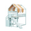 Polibi Full Size House Loft Bed with Slide, Shelves & Canopy - 3 of 4