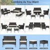 Costway 7pcs Patio Rattan Sofa Furniture Set Table Ottoman Metal Cushioned Outdoor Pool - 4 of 4